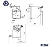 Expansion Tank, coolant Plastic black CRT 205 000S MAHLE for BMW 5 5 Touring 6