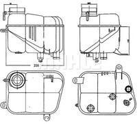 Expansion Tank, coolant Plastic black CRT 120 000S MAHLE for MERCEDES-BENZ