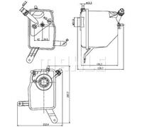 Expansion Tank, coolant Plastic black CRT 205 000S MAHLE for BMW 5 5 Touring 6