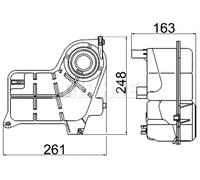 Expansion Tank, coolant Plastic black CRT 24 000S MAHLE for AUDI SEAT