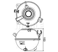 MAHLE CRT19000S Coolant Expansion Tank 164mm Length Fits Audi Seat Skoda VW