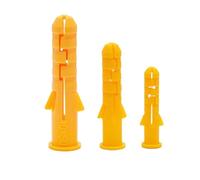 Expansion tube 10-50pcs Plastic Expansion Pipe Tube Rubber Plug Wall Plugs M6 M8 M10 Plastic Ribbed Anchor for Self-tapping Screw Wall Plug(30mm (50pcs),M6)