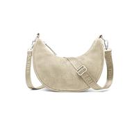 Expatrié Cross Body Bag Women Cream - Lea Small Suede - Cescent Handbag with Adjustable Strap - Half Moon Shaped Shoulder Bag - Womens Dumpling Bag Made from Vegan Suede Leather