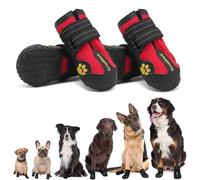 Expawlorer 5PCS Anti-Slip Dog Shoes - Waterproof & Stain Resistant Dog Booties with Reflective Straps for Outdoor Hiking, Dog Paw Protectors for Hot Pavement, Winter Snow, Fit All Breed Dogs