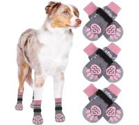 EXPAWLORER 6PCS Anti-Slip Dog Socks to Prevent Licking Paws,Dog Shoes for Hot Pavement,Best Paw Protector Traction Control on Hardwood Floor,Dog Booties for Puppy Small Medium Large Senior Dogs