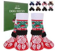 EXPAWLORER Anti Slip Christmas Dog Socks to Prevent Licking Paws for Winter