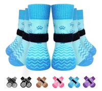 EXPAWLORER Anti-slip Dog Socks - Double Sides Dog Socks with Grips Large Coverage, Stop Licking for Injured Paws, Soft Paw Protector Gripper Socks for Hardwood Floors Indoor, Blue X-Small