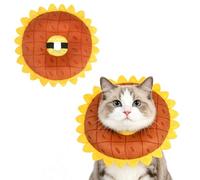 EXPAWLORER Cat Cone Collar Soft, Cat Recovery E Collar After Surgery to Stop Licking, Adjustable Waterproof Neck Elizabethan Pet Kitten Puppy Donut Pillow for Cats Wound Healing, Sunflower