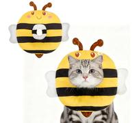 EXPAWLORER Cat Cone Collar Soft, Cat Recovery E Collar After Surgery to Stop Licking, Adjustable Waterproof Neck Elizabethan Pet Kitten Puppy Donut Pillow for Cats Wound Healing, Bee