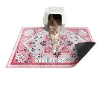 EXPAWLORER Cat Litter Mat, 20”x32” Small Non-Slip Urine Waterproof Litter Trapping Mat Easy to Clean Washable Litter Box Mat for Floor Soft on Kitty Paws, Indoor Food Mats Rug Pads for Bathroom Pink