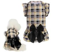 EXPAWLORER Classic Plaid Dog Dresses for Small Dogs and Puppies, Dog Dress Shirt Pet Outfits,Holiday Party Pet Clothes Warm Skirt
