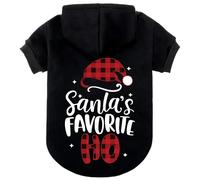 EXPAWLORER Dog Christmas Hoodie - Dog Christmas Sweater Xmas Sweatshirt with Santa Hat Print, Warm Fleece Lined Holiday Pet Outfit with Leash Hole, Cozy Soft Pet Clothes Coat for Large Dogs, XL