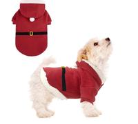 EXPAWLORER Dog Christmas Outfit - Santa Claus Christmas Dog Costume, Pet Winter Xmas Hoodie Coat, Puppy Holiday Party Clothes for Small Medium Dogs, Small