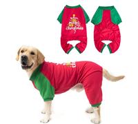 EXPAWLORER Dog Christmas Pyjamas for Medium Large Dogs, Pet Christmas Outfit Clothes, Warm Soft Stretchy Winter Jumper Sweater, Xmas Pet Jumpsuit Holiday Costume PJS for Dogs Girl Boy, X-Large