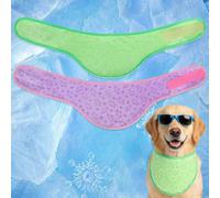 EXPAWLORER Dog Cooling Bandana - 2 Pack Instant Cooling Dog Bandanas, Chill Out Pet Cool Scarf Summer Essentials Ice Neck Cooler Wrap, Prevent Sunstroke for Small Medium Large Dogs, Purple Green XL