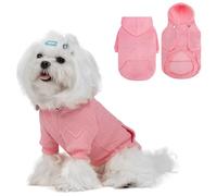 EXPAWLORER Dog Hoodie for Small Medium Large Dogs, Soft and Warm Doggie Hoodie Sweater with Leash Hole and Pocket, Winter Fall Cold Weather Warm Pet Clothes Coat Sweatshirt for Boys Girls Pink S
