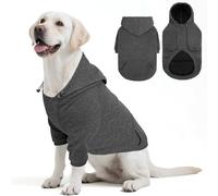 EXPAWLORER Dog Hoodie for Small Medium Large Dogs, Soft and Warm Doggie Hoodie Sweater with Leash Hole and Pocket, Winter Fall Cold Weather Warm Pet Clothes Coat Sweatshirt for Boys Girls Grey XL