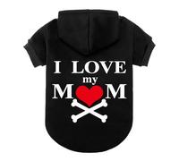 EXPAWLORER Dog Hoodie - Soft and Warm Dog Sweatshirt, Pet Clothes Fall Winter Sweater with "I LOVE MY MOM" Lettered for Puppy, Cat, Small Medium Large Dogs (Medium)