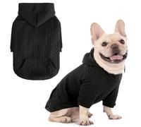 EXPAWLORER Dog Hoodie,Warm Pet Clothes for Small Medium Large Dogs Gril Boy,Dog Sweatshirt Puppy Sweater with Pouch for Cold Weather Fall Winter,Cat Hooded Coat Apparel,Black S