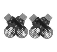 EXPAWLORER Dog Socks with Grips - Double Sides Anti-slip Dog Gripper Socks for Hardwood Floors, Stop Licking Injured Paws, Adjustable Socks with Extra Traction for Small Medium Large Dogs (Ash, M)