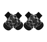 EXPAWLORER Dog Socks with Grips - Double Sides Anti-slip Dog Gripper Socks for Hardwood Floors, Stop Licking Injured Paws, Adjustable Socks with Extra Traction for Small Medium Large Dogs (Black, M)