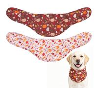 EXPAWLORER Fall Dog Bandana - Reversible Dog Fall Bandanas Outfit 2 Pack | Pet Scarf Maple Leaf Mushroom Pattern, Autumn Costumes with Adjustable Snap Button for Small Medium Large Dogs, L