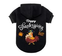 EXPAWLORER Fall Dog Hoodie-Soft and Warm Dog Sweaters, Pet Clothes Autumn Winter Coat Sweatshirt with Thanksgiving Turkey Theme Print for Puppy,Cat, Small Medium Large Dogs