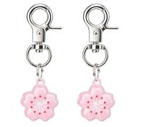 EXPAWLORER Pet Bells for Dog Cat Collar Charm - 2 Pack Cat Collar Accessories Bells Loud, Pet Jingle Ornament Training Pendant Neck Decoration Pink Cherry Blossom Shaped, Tracker for Saving Birds