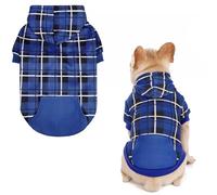 EXPAWLORER Plaid Dog Hoodie - British Style Warm Dog Sweater Shirt with Leash Hole,Pitbull Clothes Outfits,Winter Coat Apparel for All Breeds Puppy Girl Boy-Cat Apparel(Navy Blue)