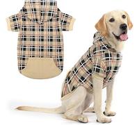 EXPAWLORER Plaid Dog Hoodie - Soft Sweater with Lead Hole, Hooded Cold Weather Dog Coat, XX-Large