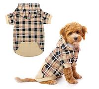 EXPAWLORER Plaid Dog Hoodie - Soft Sweater with Lead Hole, Warm Dog Sweatshirt - Cold Weather Coat for Small to Large Dogs - Medium