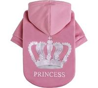EXPAWLORER Princess Dog Hoodie - Soft Dog Jumper Fleece Sweater Cold Weather Pet Clothes Sweatshirt, Pitbull Clothing Puppy Outfit Coat Apparel for Cat Small Medium Large Girl Dogs, XS
