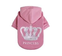 EXPAWLORER Princess Dog Hoodie - Soft Dog Jumper Fleece Sweater Cold Weather Pet Clothes Sweatshirt, Pitbull Clothing Puppy Outfit Coat Apparel for Cat Small Medium Large Girl Dogs, S-M