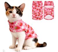 EXPAWLORER Soft Cat Sweater - Sweaters for Cats Only Warm Kitten Clothes, Fall and Winter Pet Coat Pullover Design, Fleece Sweatshirt Clothing Also for Puppy Small Dogs, Strawberry S