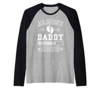 Expectant Father ALMOST DADDY 2026 Funny Fatherhood Raglan Baseball Tee