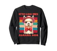 Expectant Mom RETRO LLAMA VIBES AL MAMA 2026 Soon to be Mom Sweatshirt