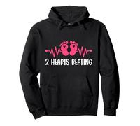 Expectant Mother 2 HEARTS BEAT Funny Soon to be Mom Pullover Hoodie