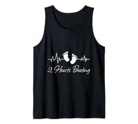 Expectant Mother 2 HEARTS BEATING Funny Soon to be Mom Tank Top