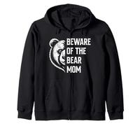 Expectant Mother BEWARE OF THE BEAR MOM Funny Soon to be Mom Zip Hoodie