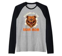 Expectant Mother Beware of The Bear MOM Soon to be Mom Raglan Baseball Tee