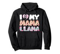 Expectant Mother I LOVE MY MAMA LLAMA Funny Soon Mother Pullover Hoodie