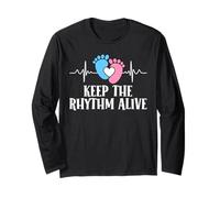 Expectant Mother KEEP THE RHYTHM ALIVE Funny Soon to be Mom Long Sleeve T-Shirt