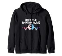 Expectant Mother KEEP THE RHYTHM ALIVE Funny Soon to be Mom Zip Hoodie