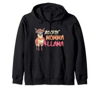 Expectant Mother ROCKIN' MAMA LLAMA Funny Soon to be Mom Zip Hoodie