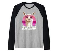 Expectant Mother She's A Bad Momma Llama Funny Soon Mother Raglan Baseball Tee