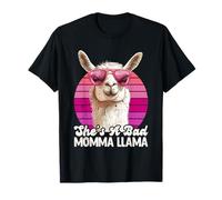 Expectant Mother SHE'S A BAD MOMMA LLAMA Funny Soon Mother T-Shirt