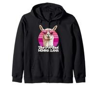 Expectant Mother SHE'S A BAD MOMMA LLAMA Funny Soon Mother Zip Hoodie