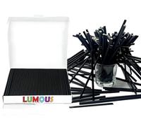 EXPECTRO Paper Straws, 150 Pack Paper Drinking Straws Bio Degradable Drinking Paper Straws Wedding Party, Party Straws, Restaurant, Juice Drinking Straws (150Pcs Black)