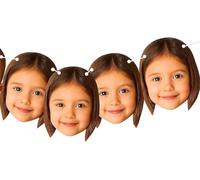 EXPECTRO Photo Face Bunting Banner Personalised Cutouts with Ribbon - Ideal Decoration for Stag, Hen, Wedding & Birthday Parties (12 FACES)
