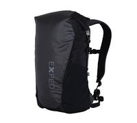 Exped Typhoon Backpack - Waterproof Lightweight Multifunctional Roll-Top Travel Daypack with Compact Packed Size, Black, 15L US